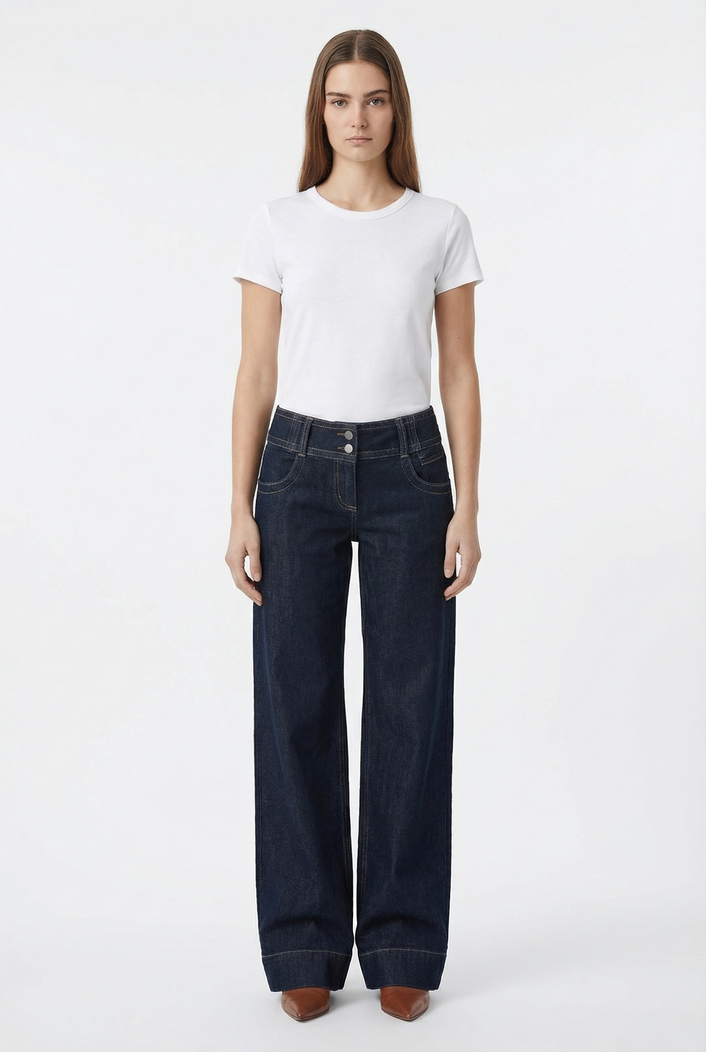 Wide Leg Jeans Dames – Losvallende Retro Jeans met Lange Pijpen