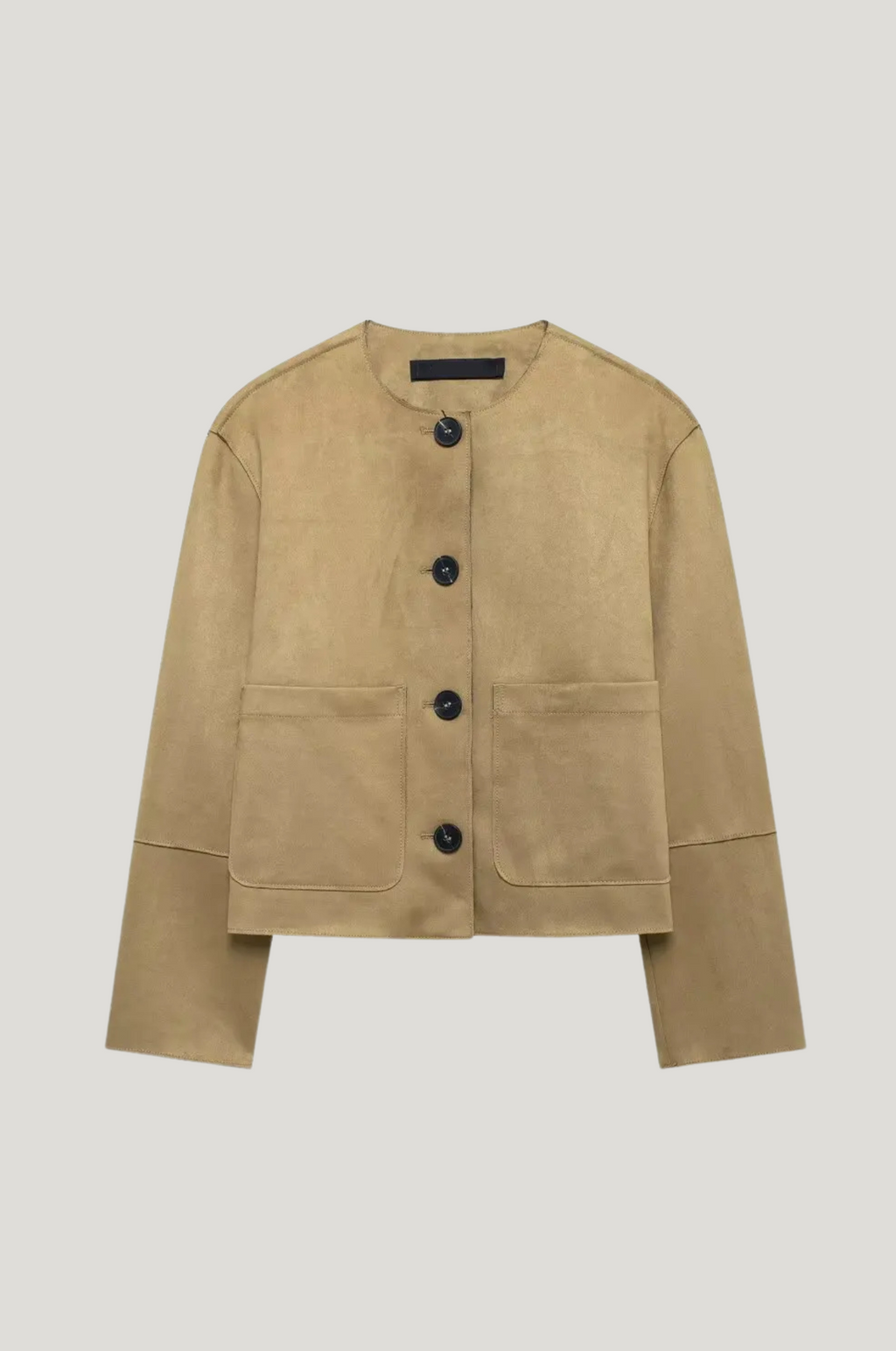 Dames suède-look varsity bomber – warm