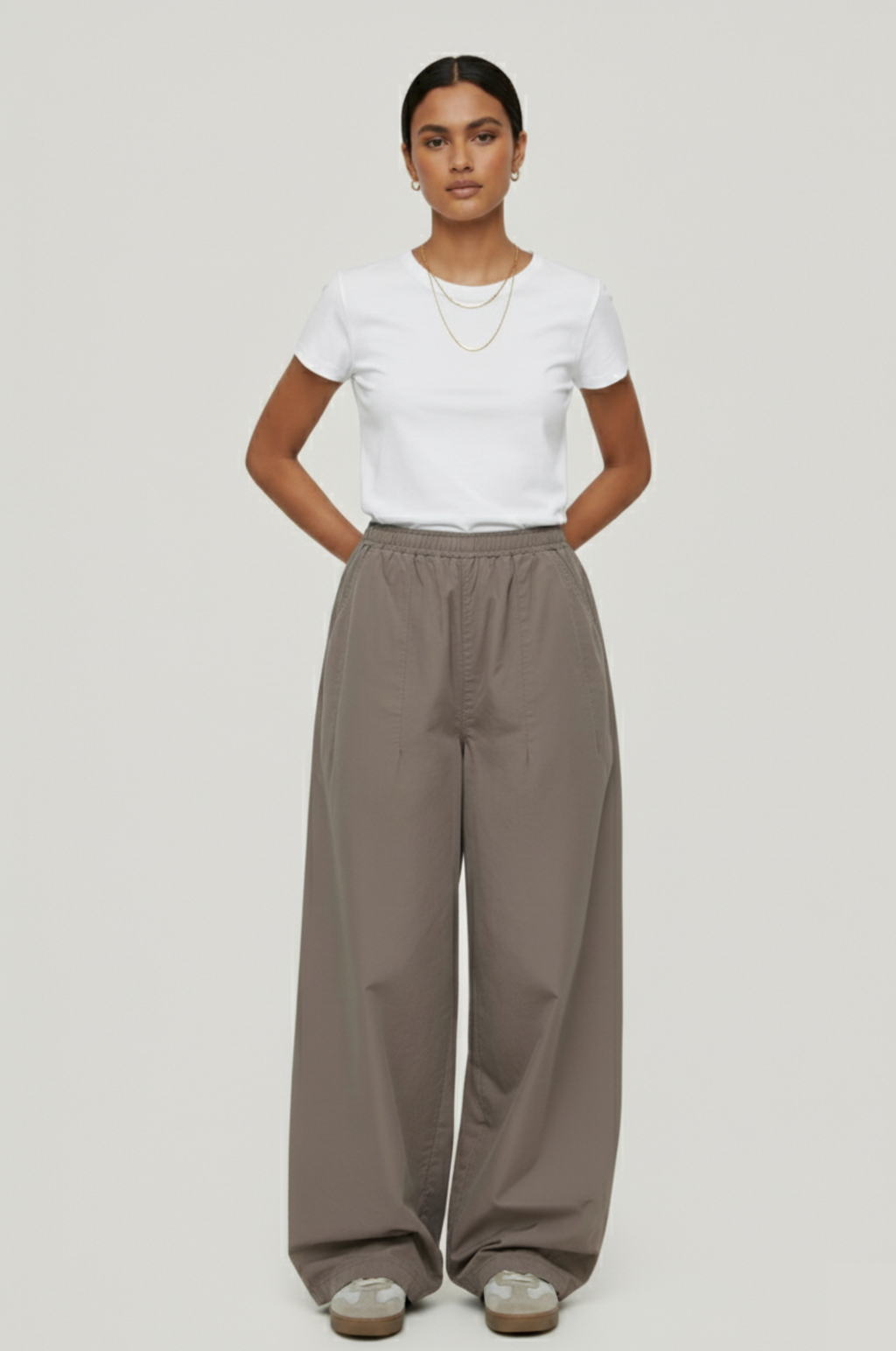 Dames cargo broek – high-waist, wide-leg