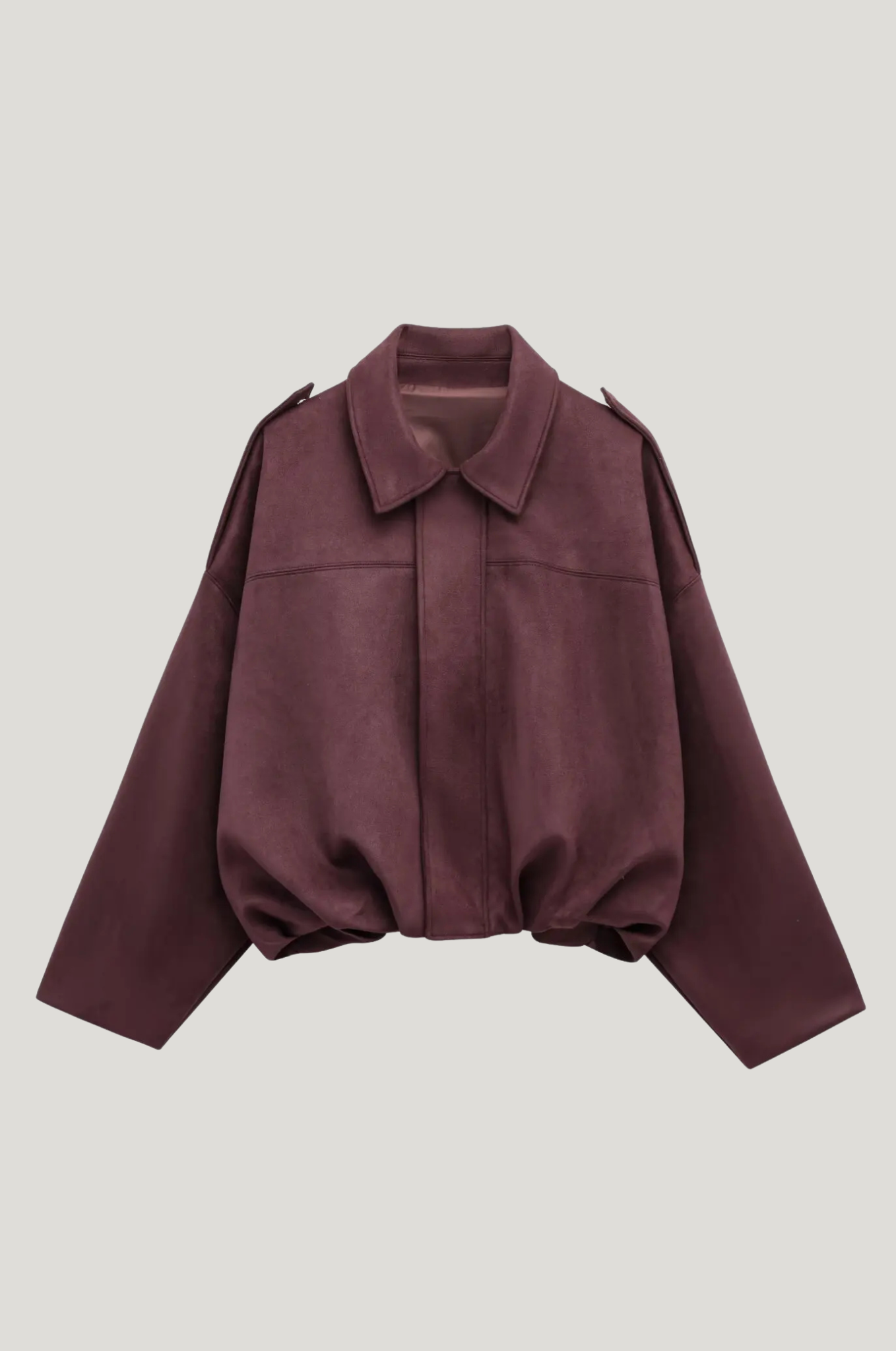 Dames faux-suède jas – boxy fit