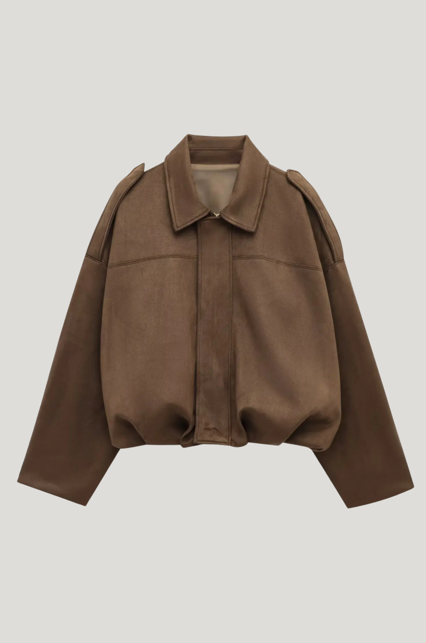 Dames faux-suède jas – boxy fit