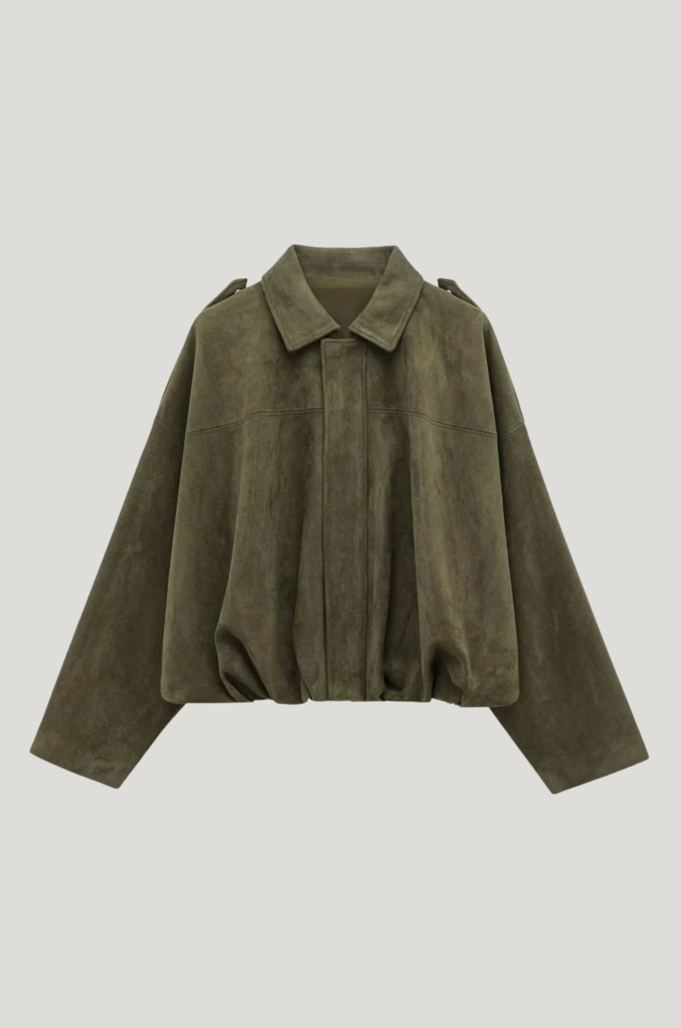 Dames faux-suède jas – boxy fit