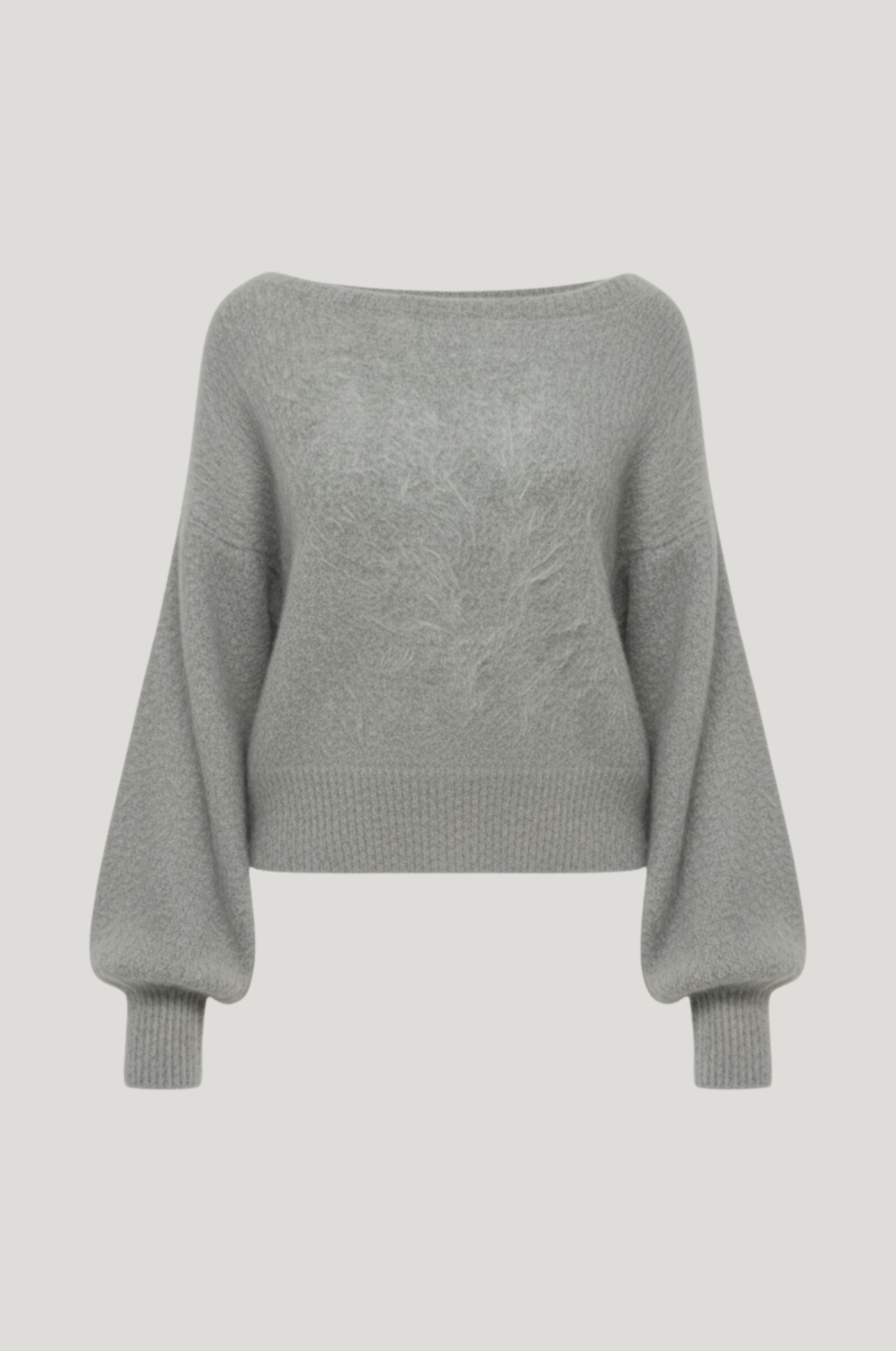 Dames mohair-look trui – off-shoulder