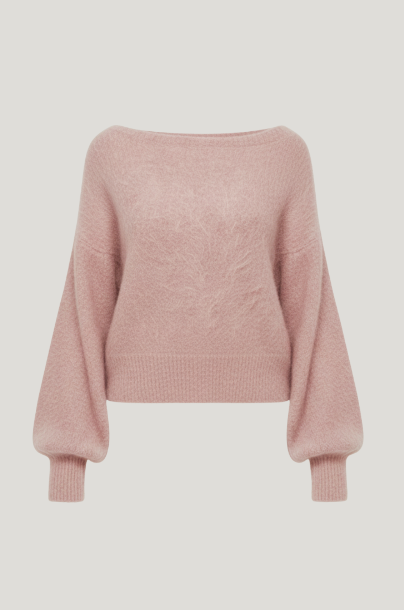 Dames mohair-look trui – off-shoulder