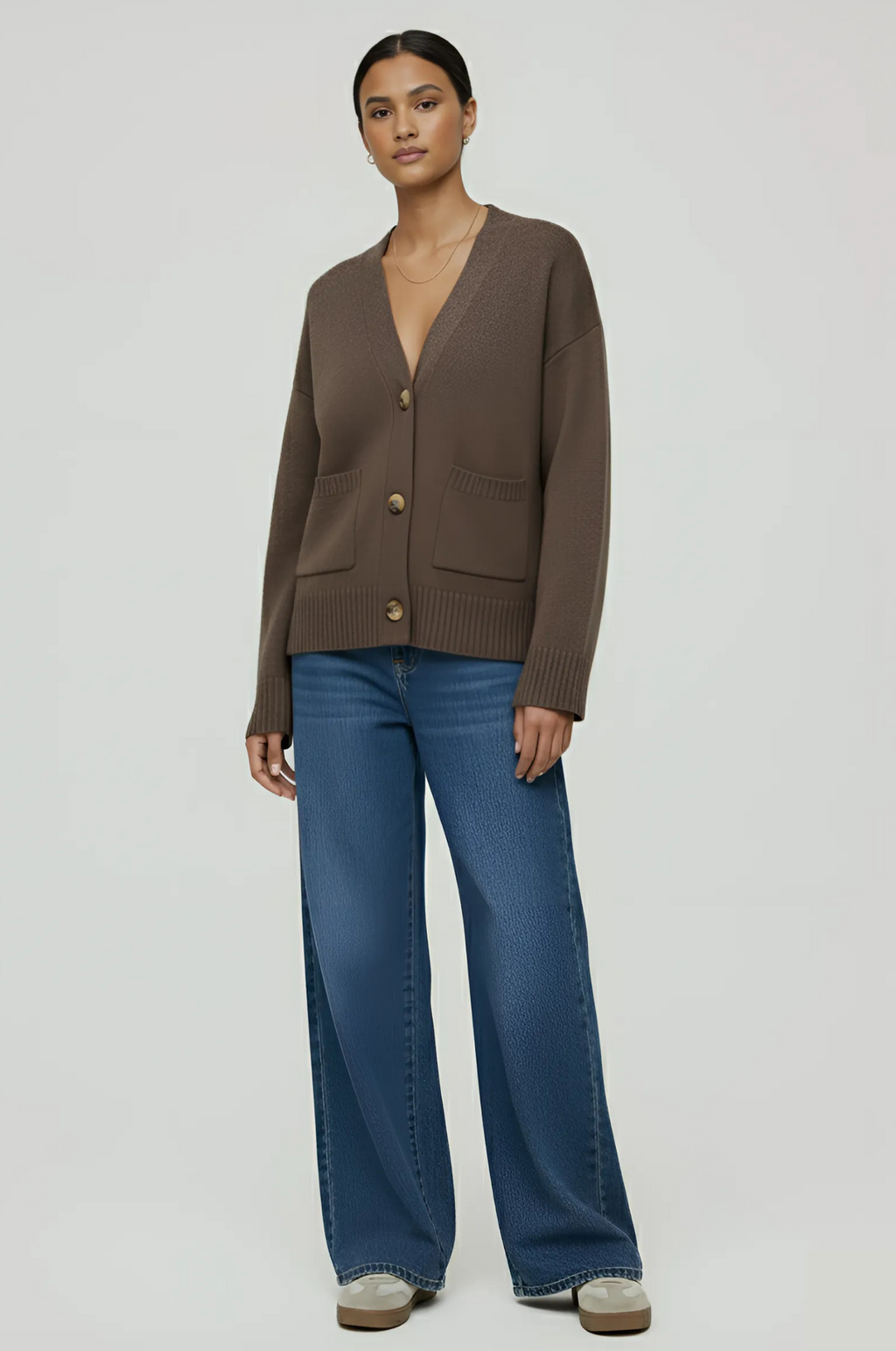 Dames gebreid vest – V-hals, quiet luxury