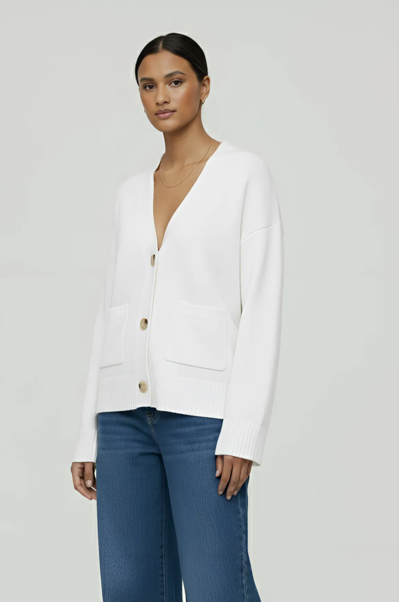 Dames gebreid vest – V-hals, quiet luxury