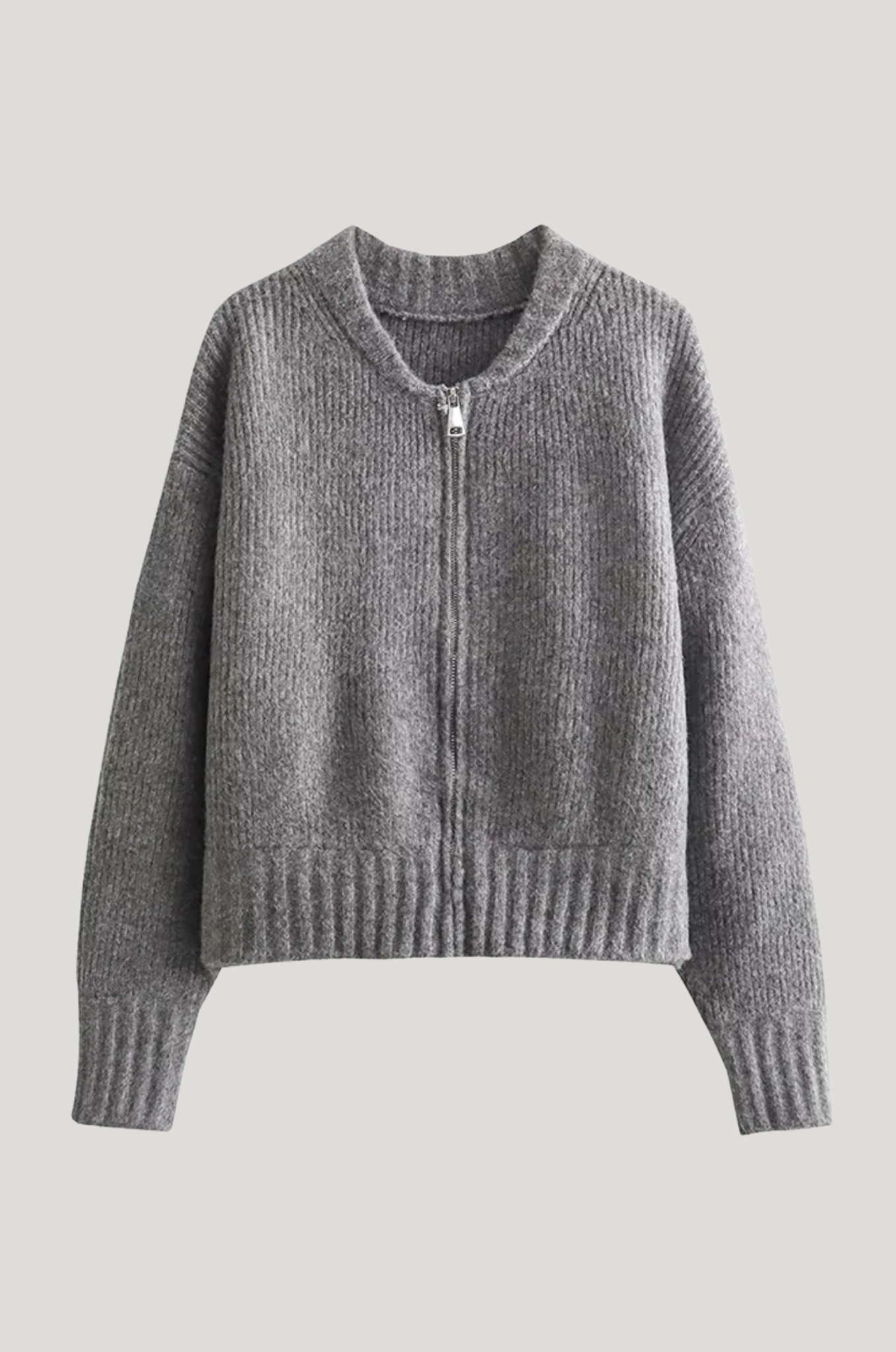 Gebreid vest dames – met rits, loose fit