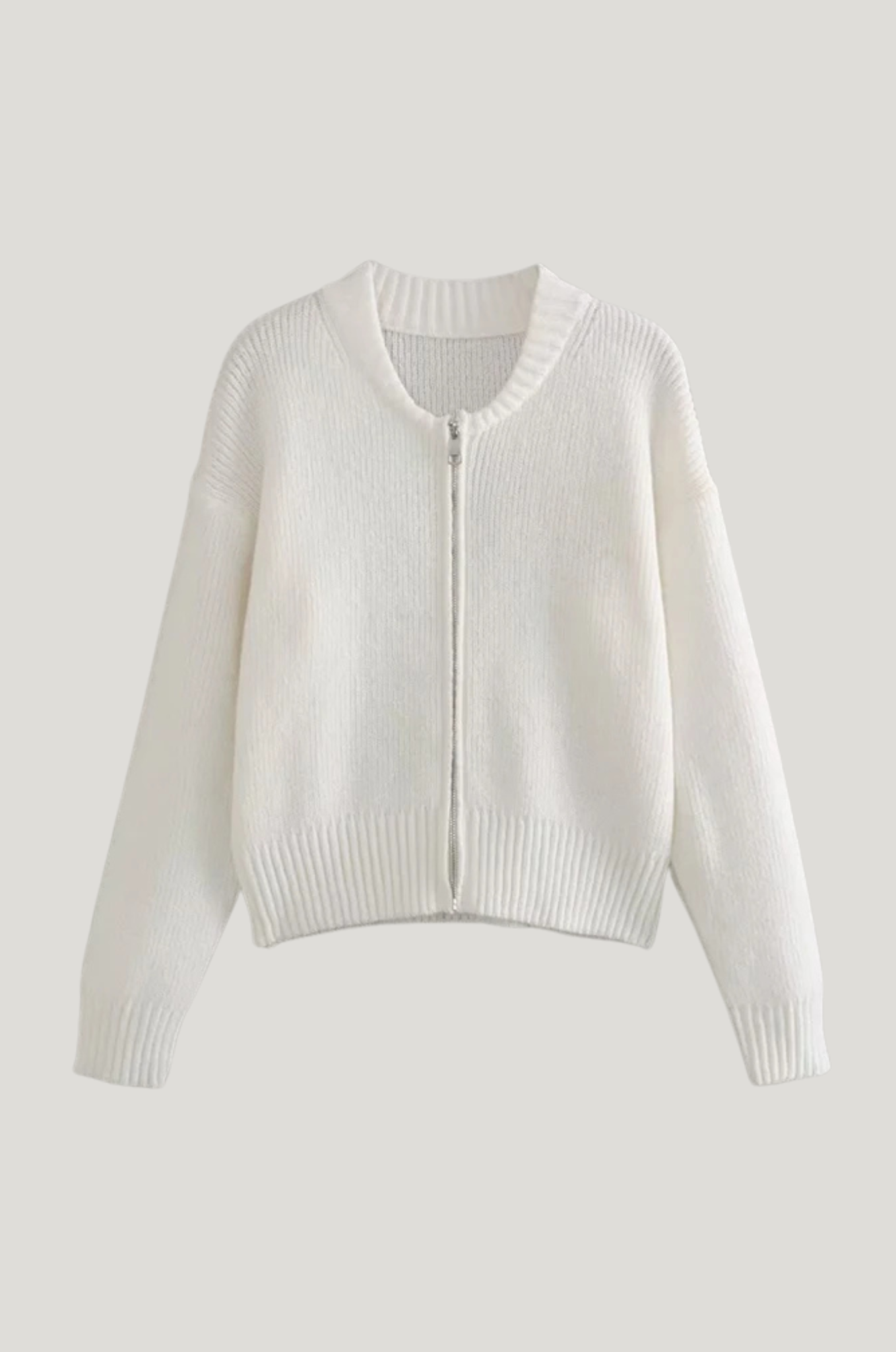 Gebreid vest dames – met rits, loose fit