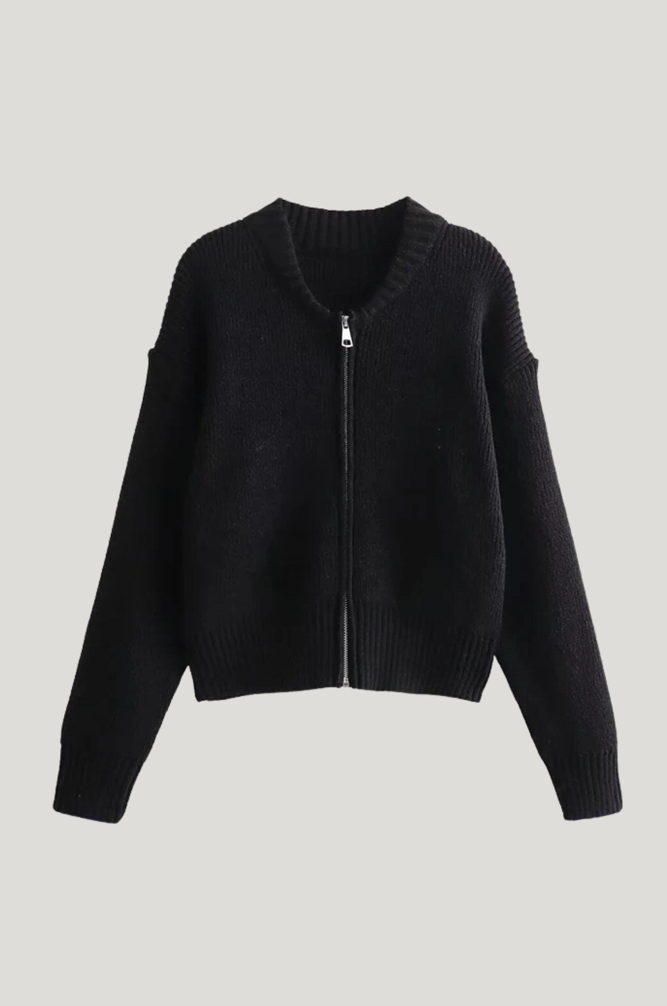 Gebreid vest dames – met rits, loose fit