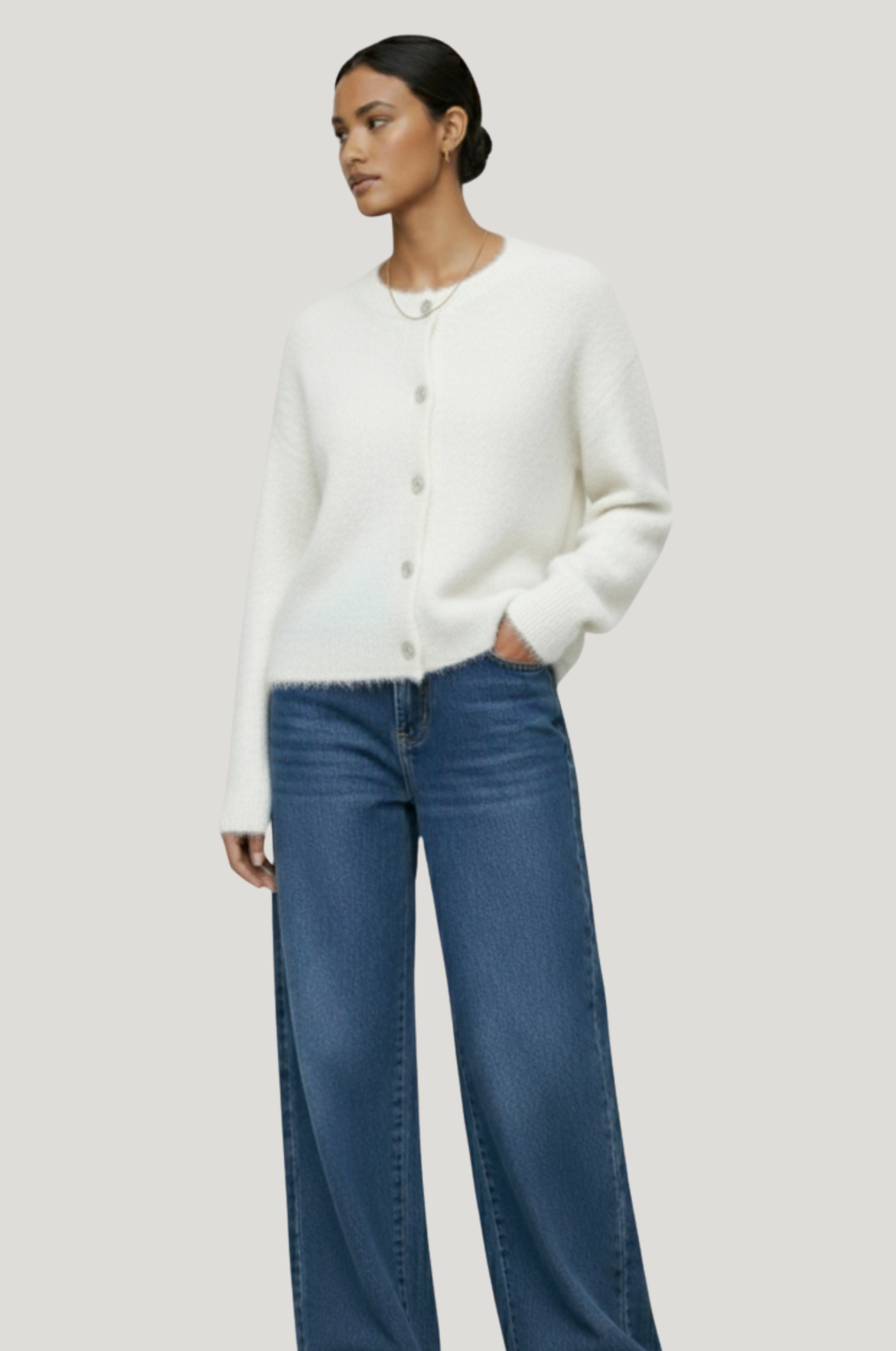 Dames cardigan – cashmere-touch, elegant