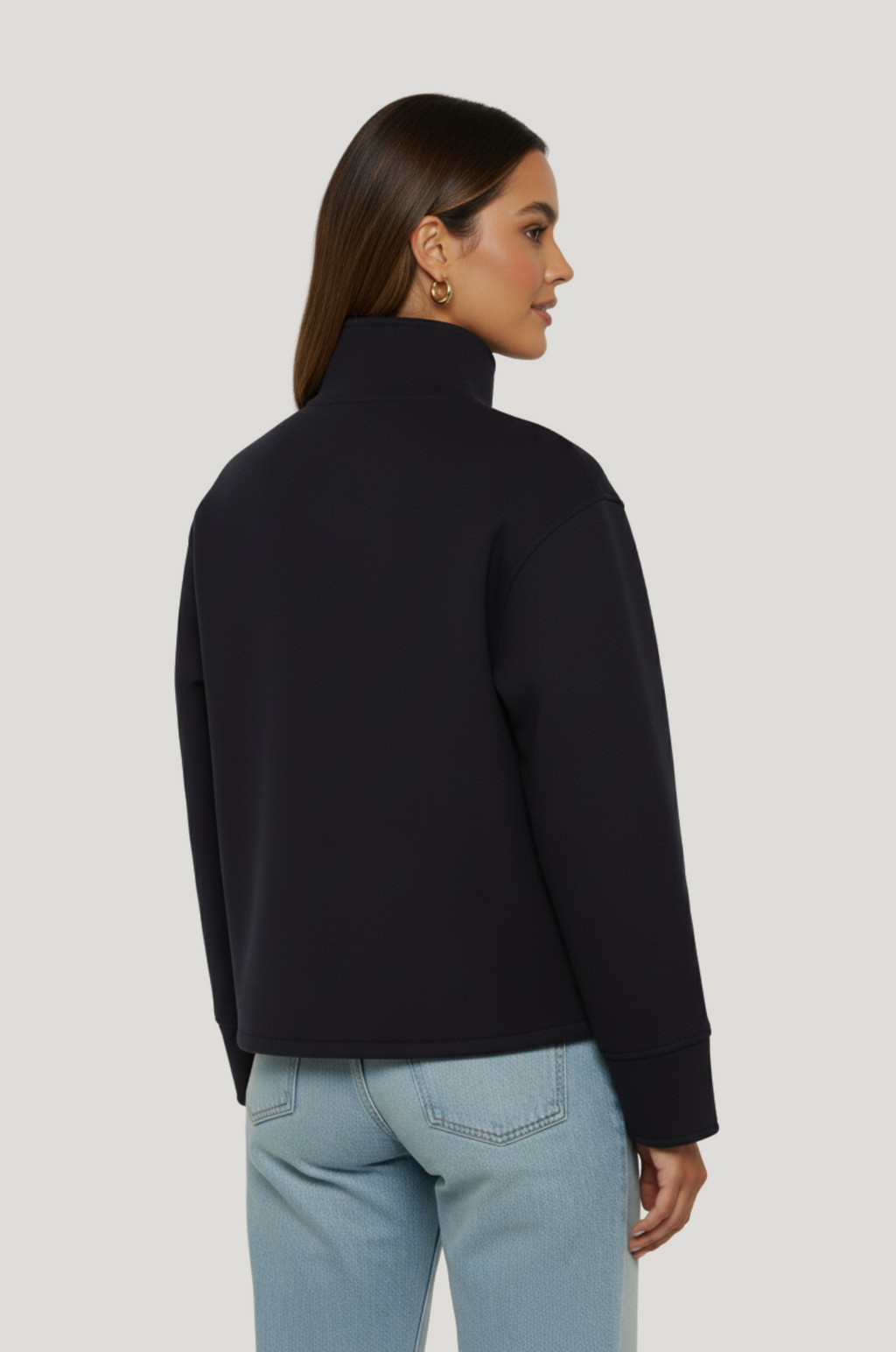 Korte damesmantel – wolmix, relaxed fit