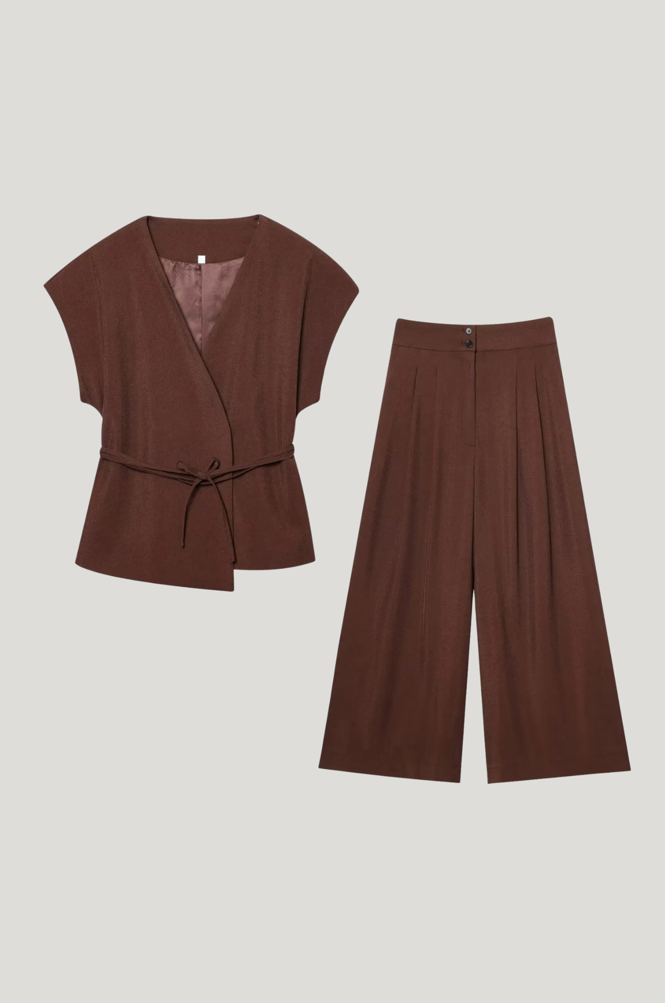 Mouwloos pak – V-hals & tailored