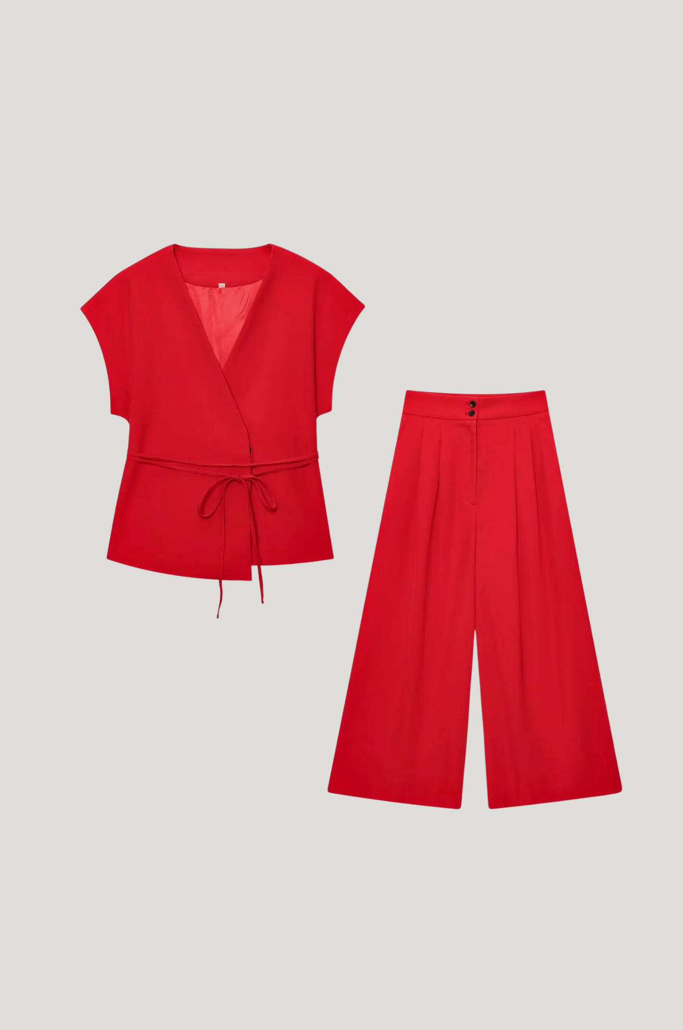 Mouwloos pak – V-hals & tailored