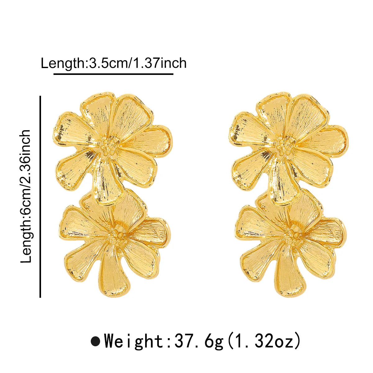 Vintage bloem oorbellen – dubbele laag