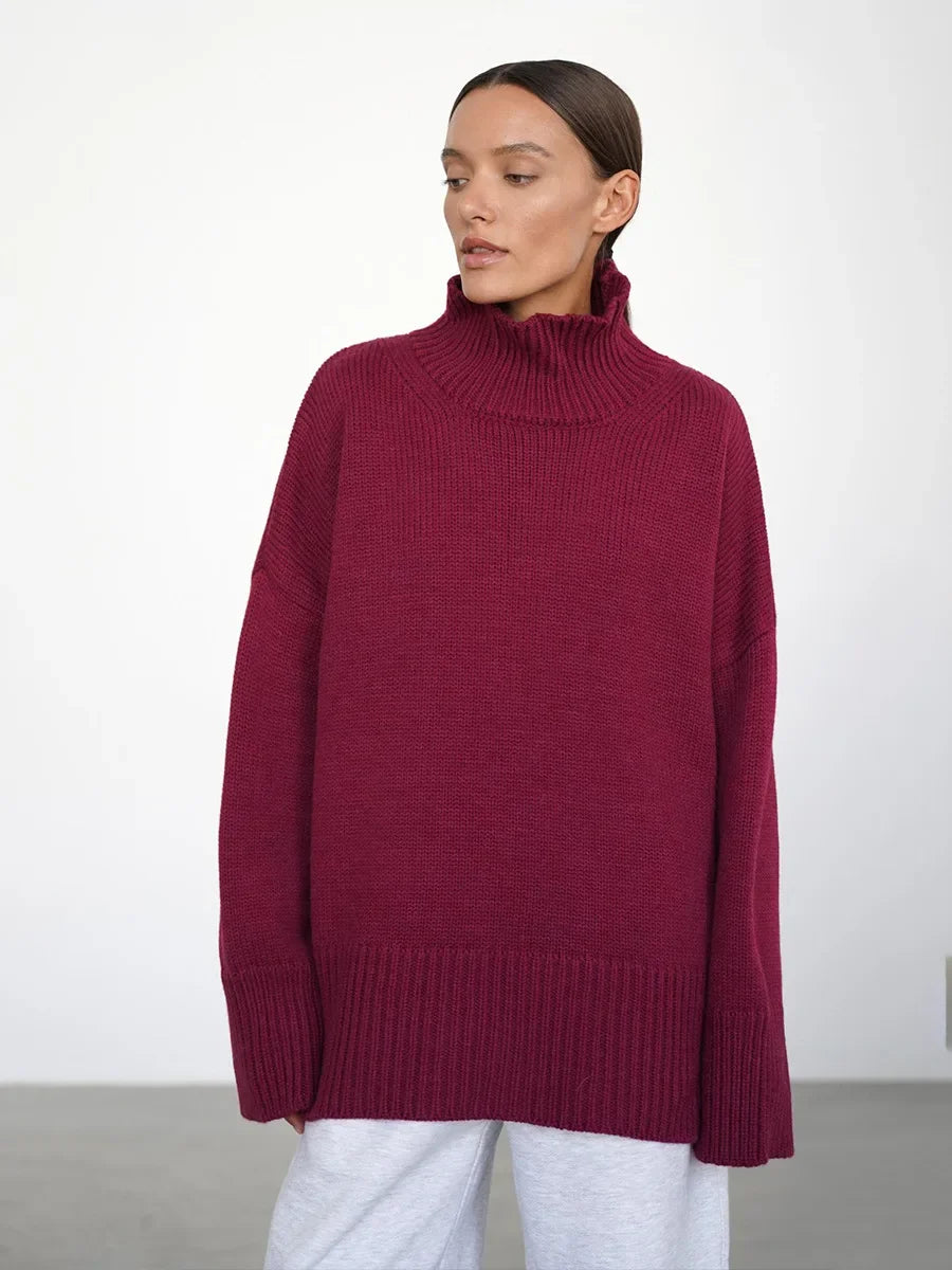 Winter coltrui voor dames – dikke gebreide oversized sweater