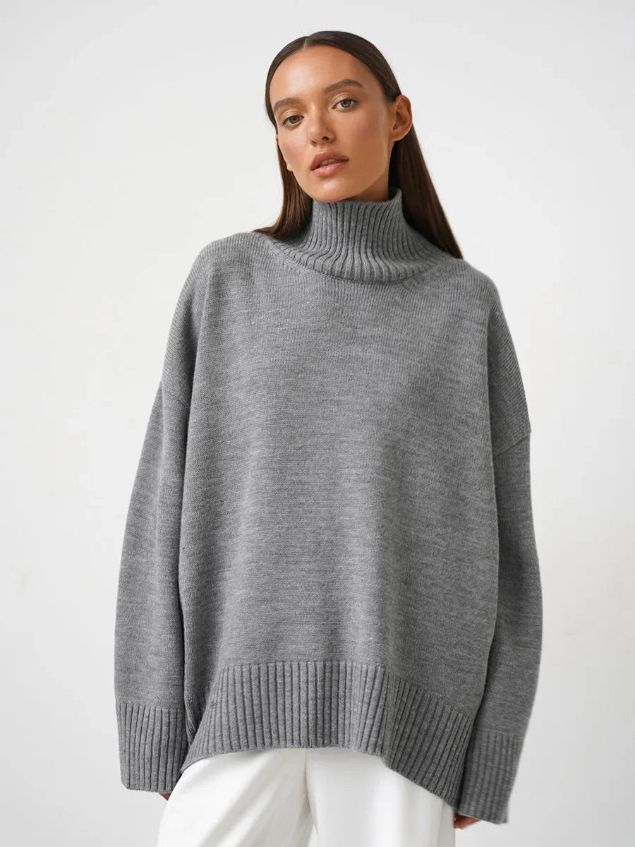 Winter coltrui voor dames – dikke gebreide oversized sweater