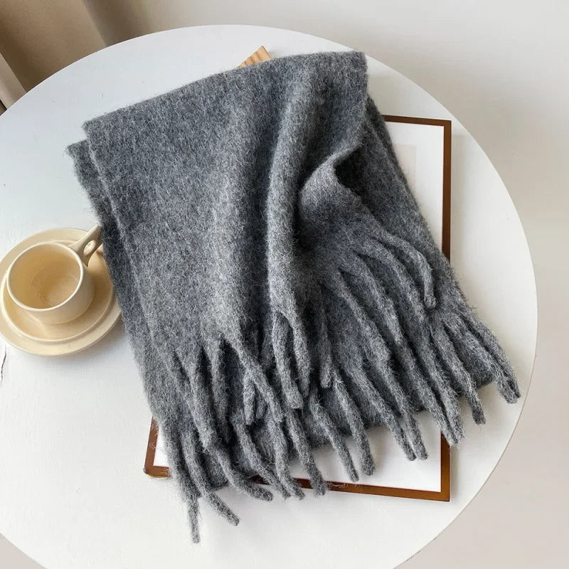 Zachte wintersjaal – wolmix, warm & zacht