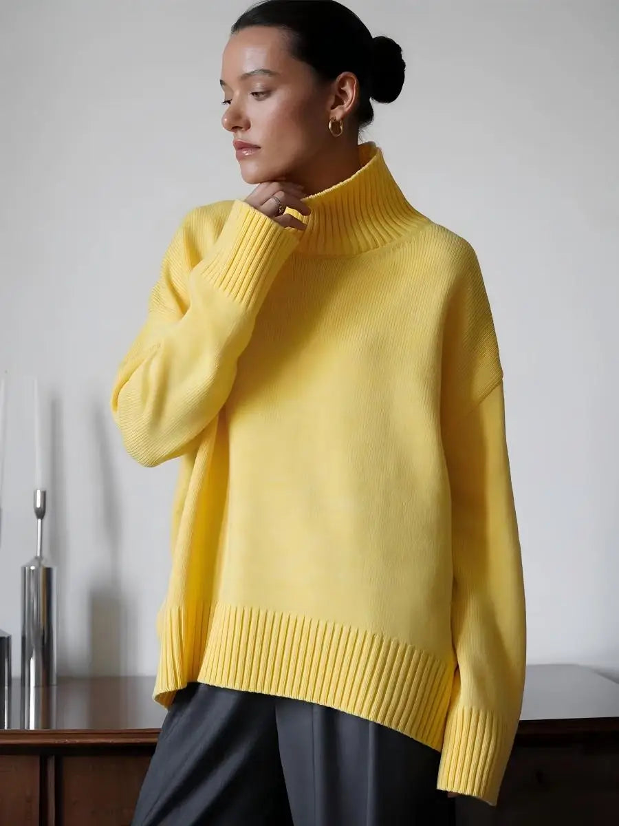 Winter coltrui voor dames – dikke gebreide oversized sweater