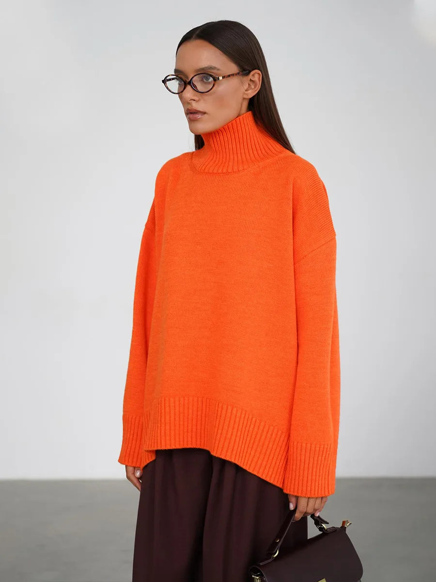 Winter coltrui voor dames – dikke gebreide oversized sweater
