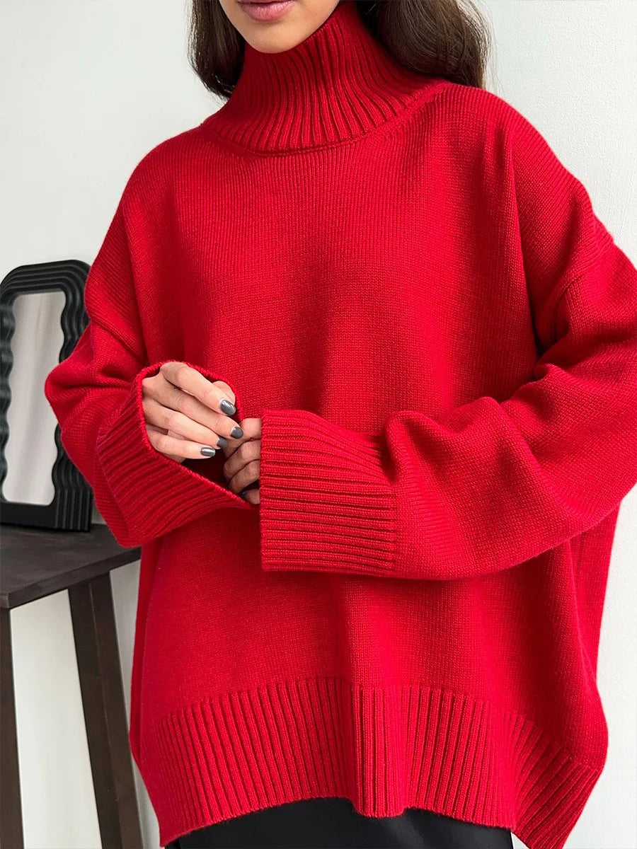 Winter coltrui voor dames – dikke gebreide oversized sweater