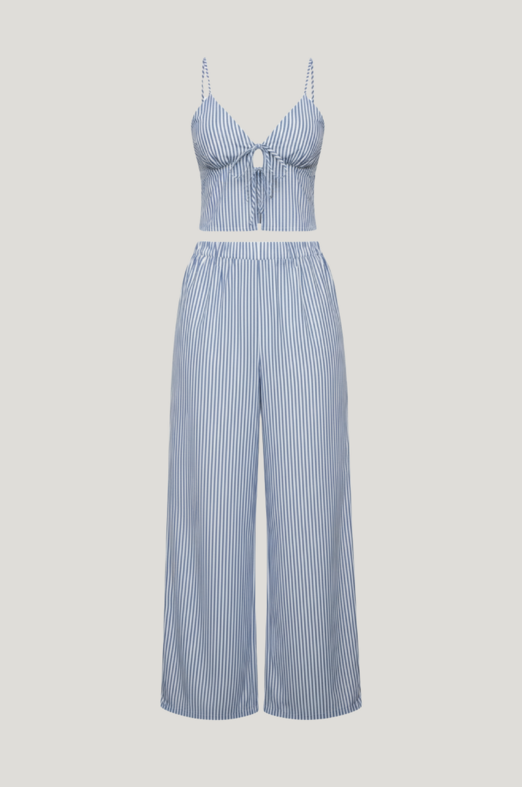 Gestreepte set – halter & rechte broek