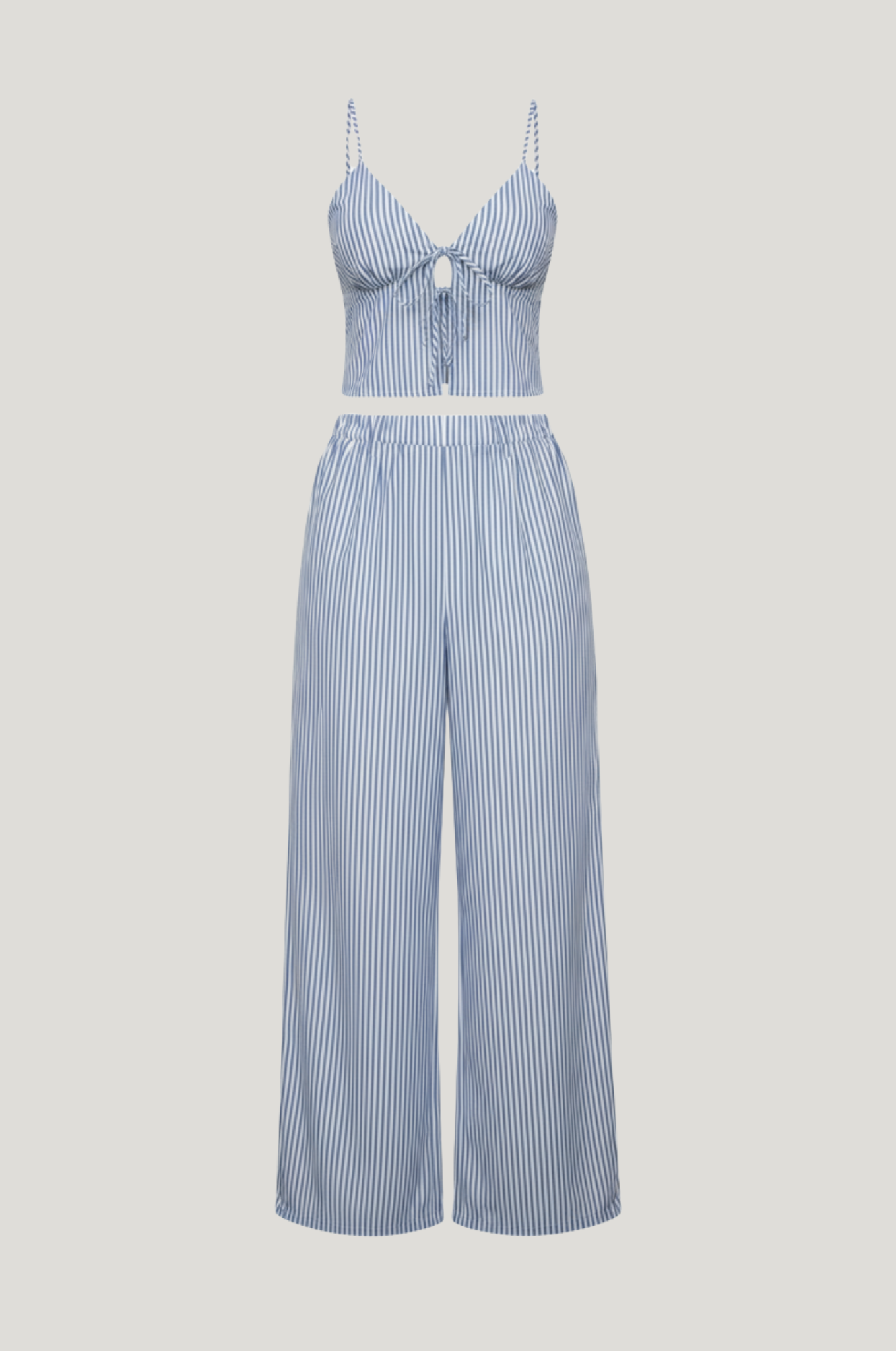 Gestreepte set – halter & rechte broek