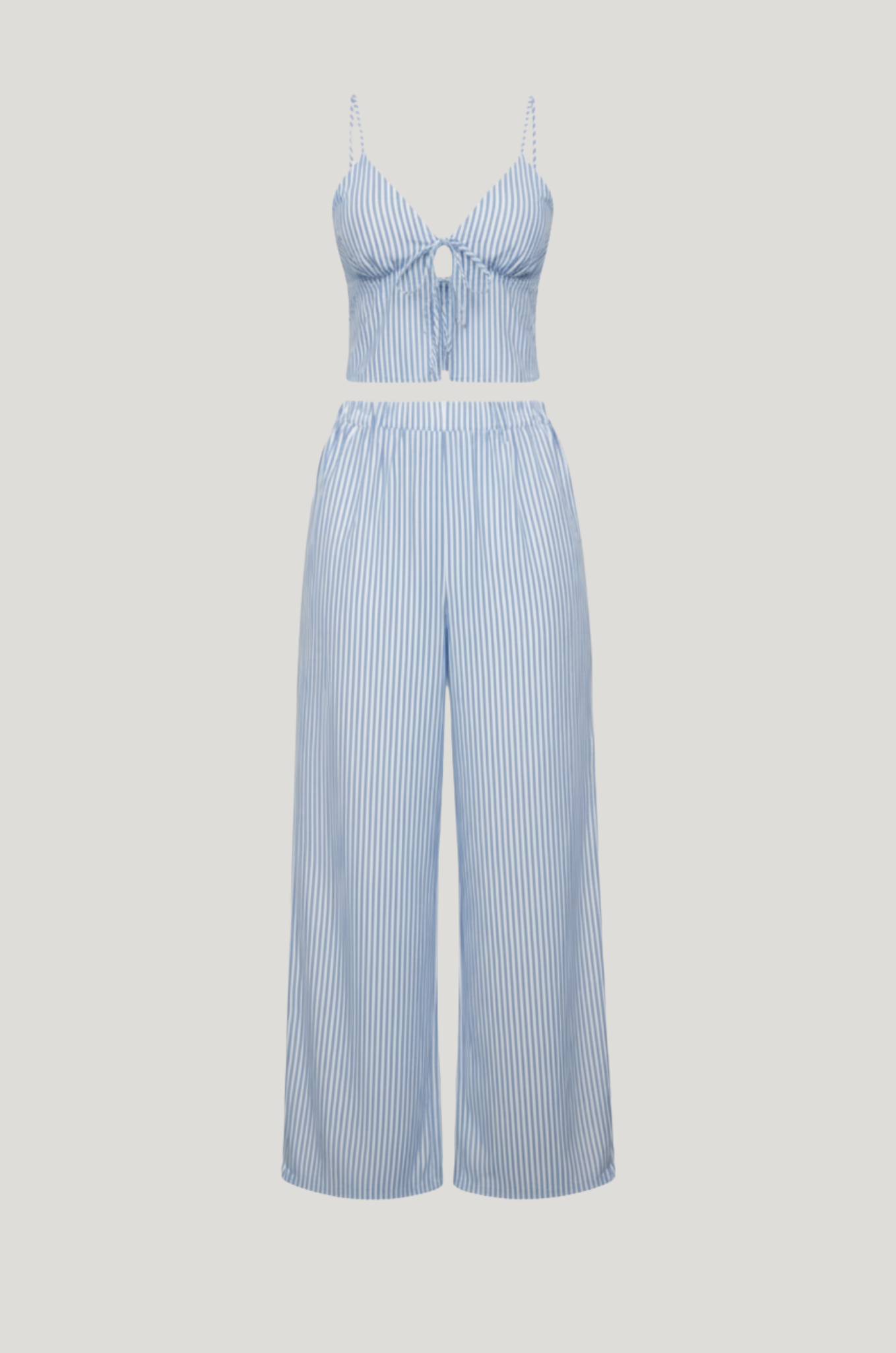 Gestreepte set – halter & rechte broek