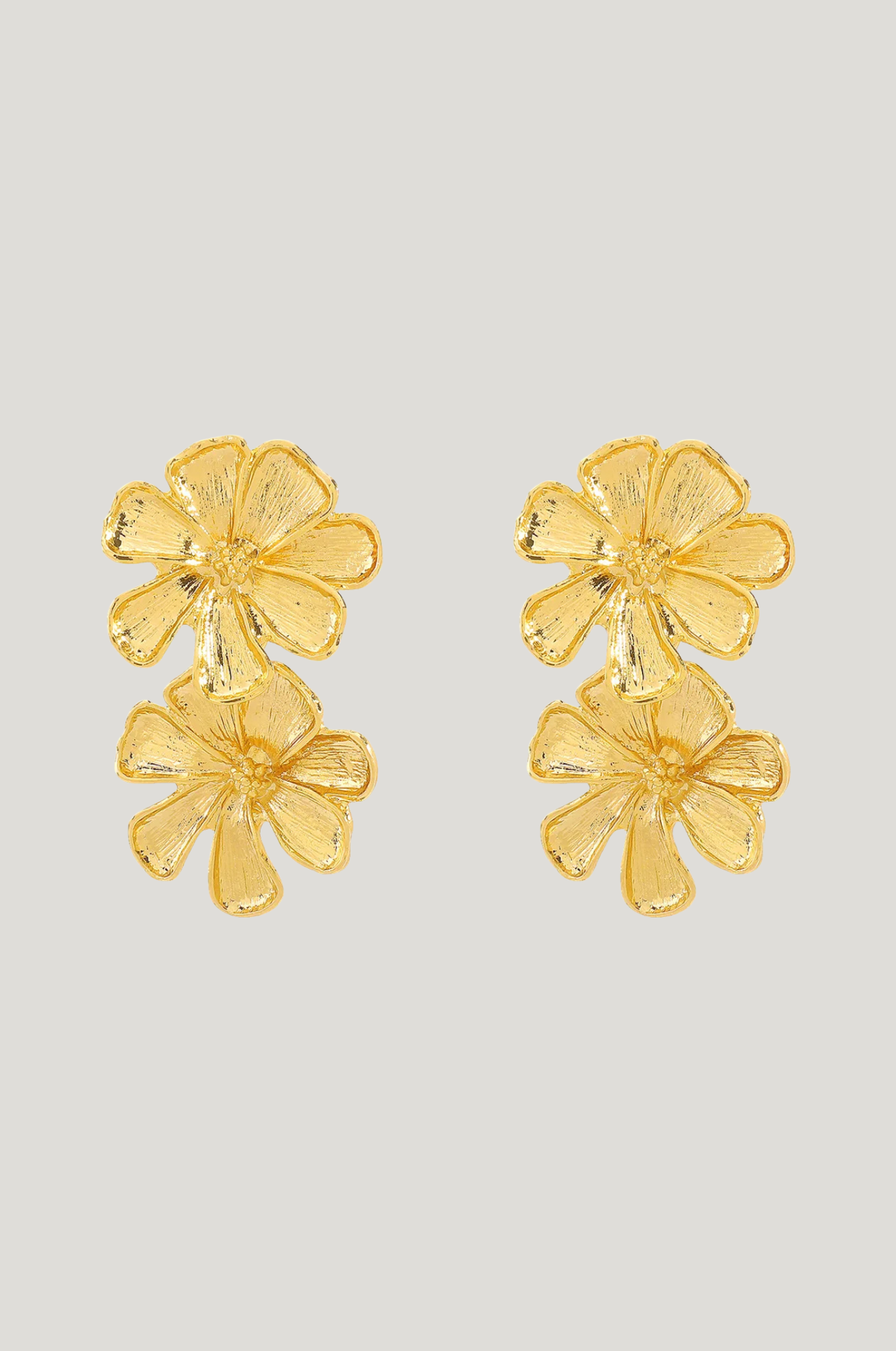 Vintage bloem oorbellen – dubbele laag