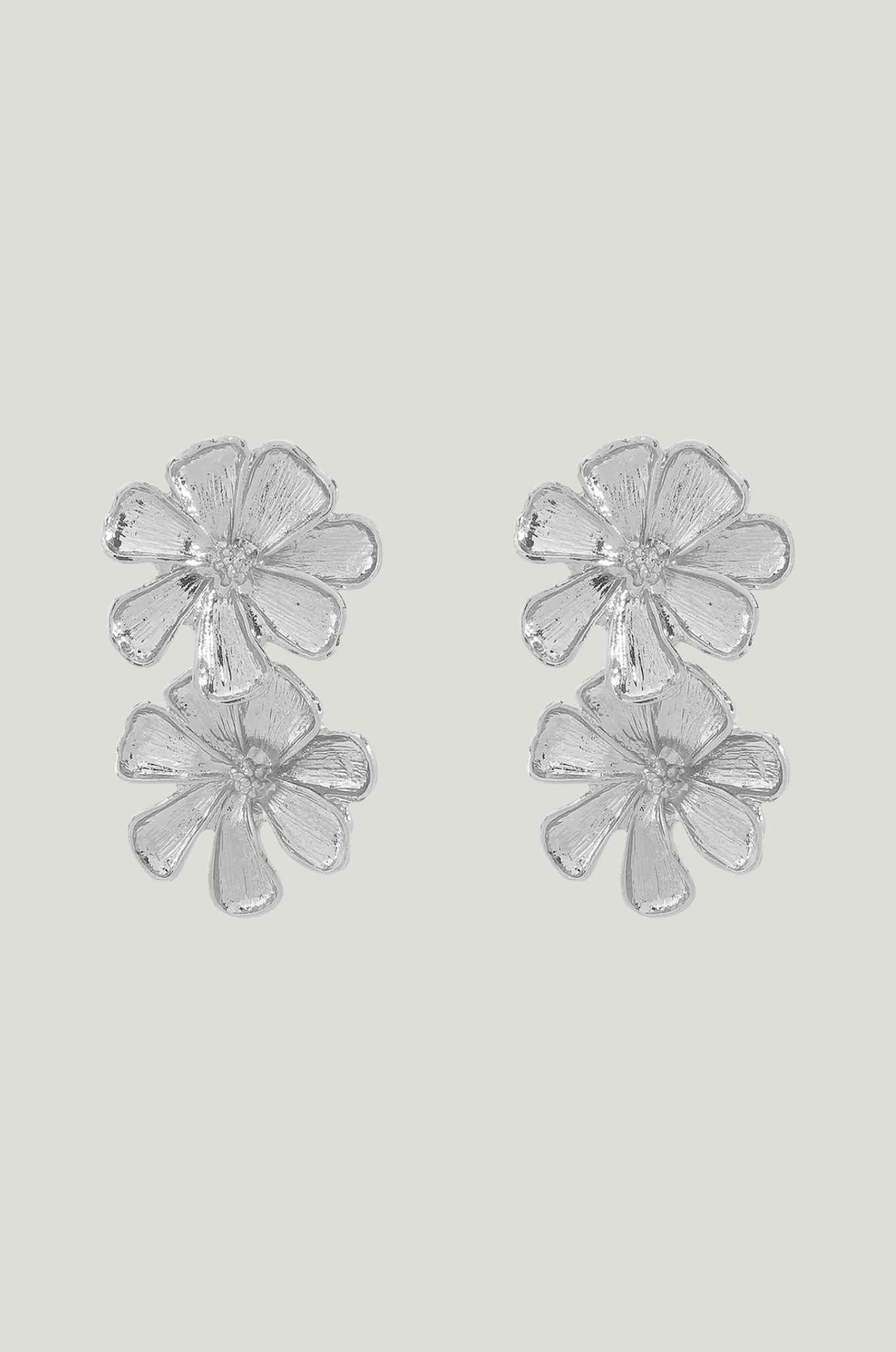 Vintage bloem oorbellen – dubbele laag