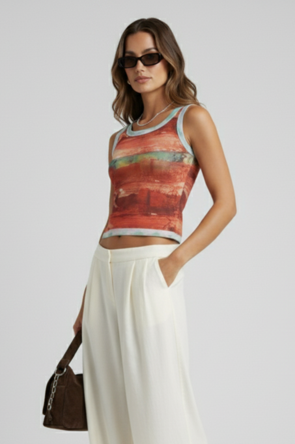 Vintage mesh tanktop – slim fit, ademend