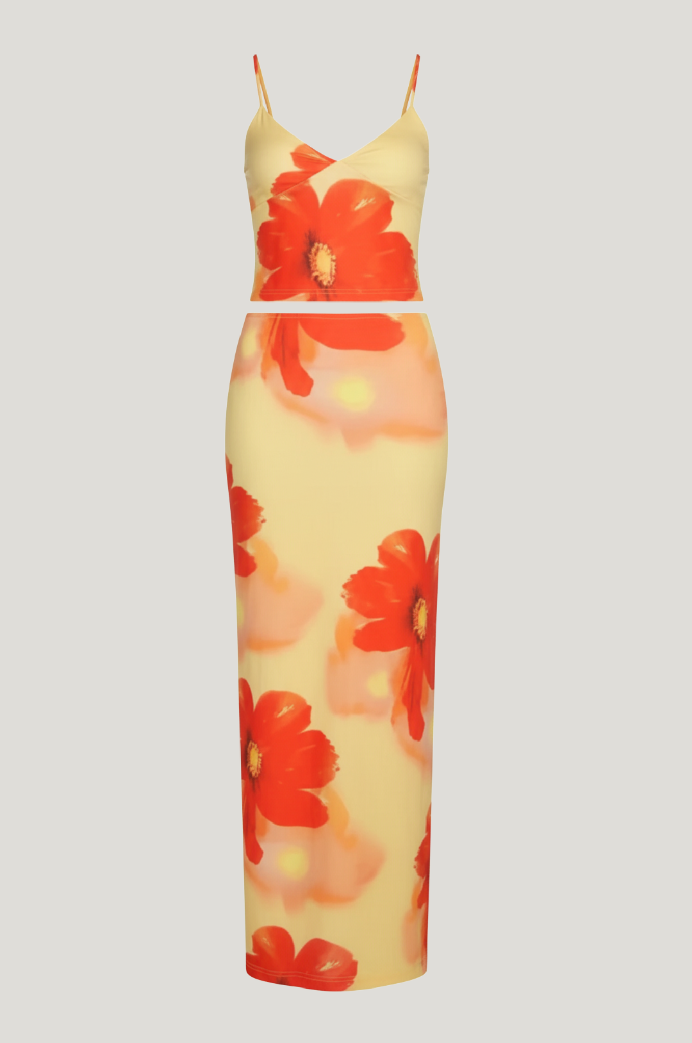 Tie-dye set – V-hals top & maxi-rok