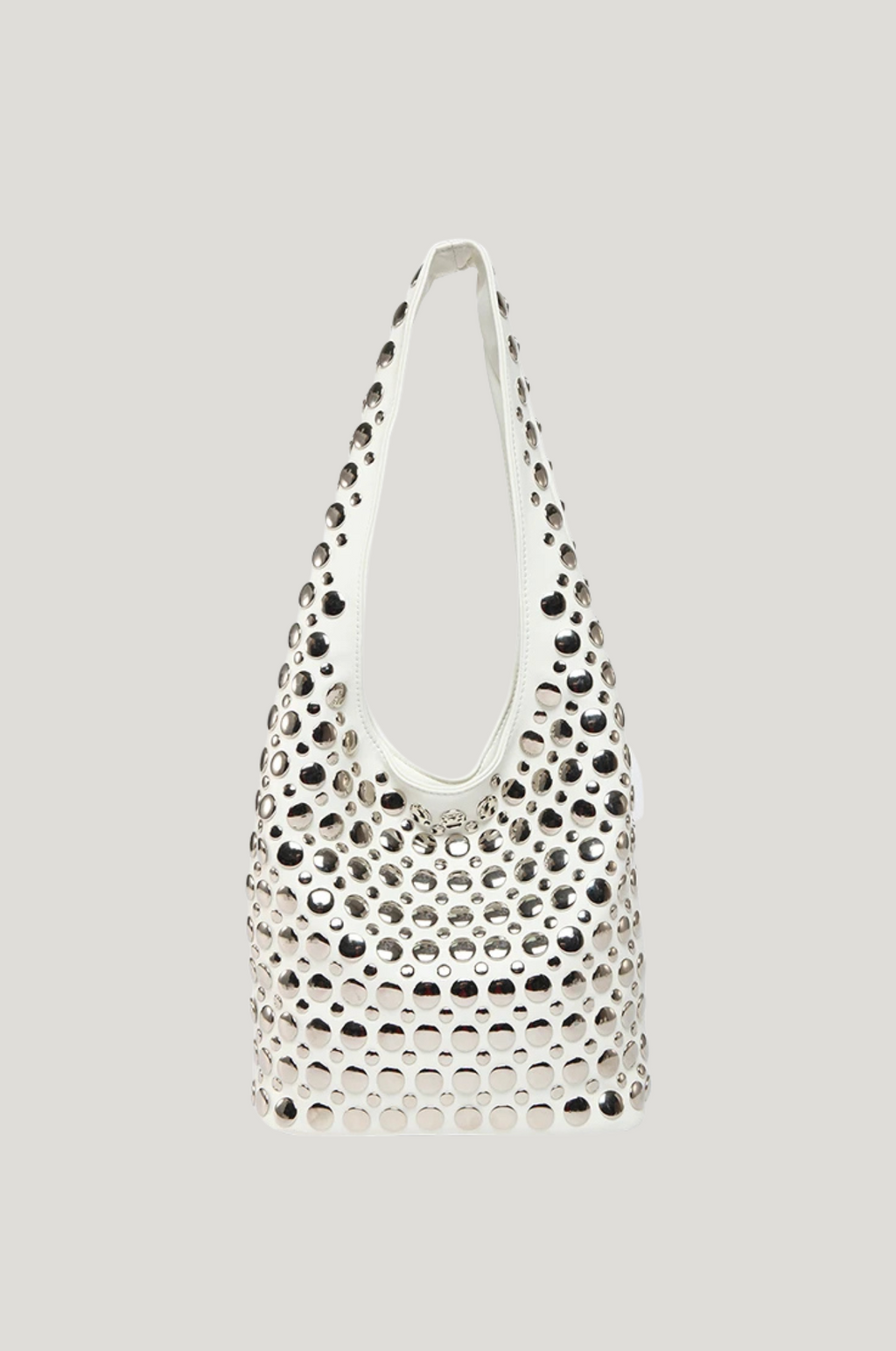 Zwarte PU schoudertas – studs & ruim