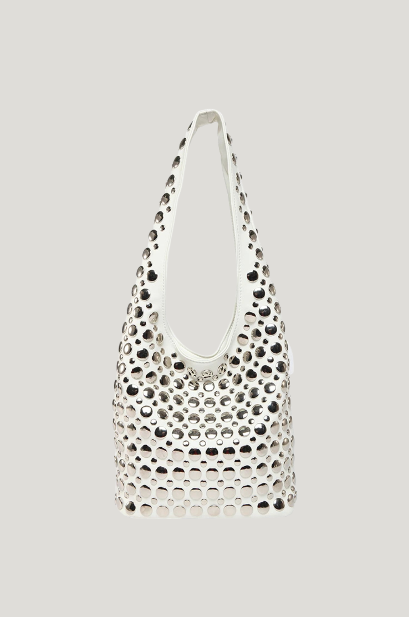 Zwarte PU schoudertas – studs & ruim