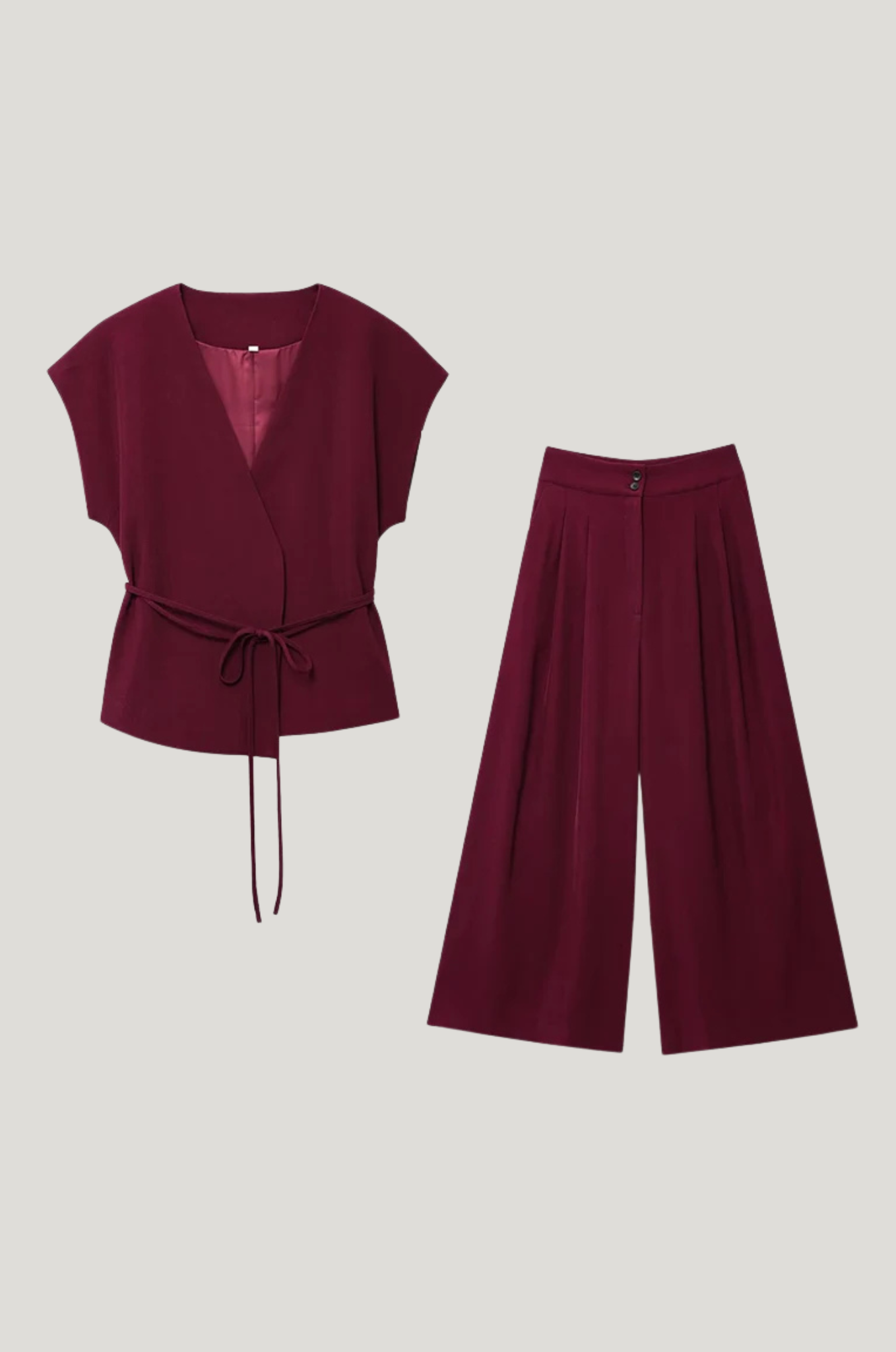 Mouwloos pak – V-hals & tailored